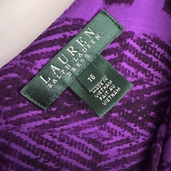 New Lauren Ralph Lauren Sleeveless Midi Dress Wedding Work Resort Purple Size 16 - Picture 4 of 9